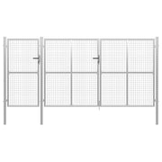 Steel garden gate 400x150 cm silver