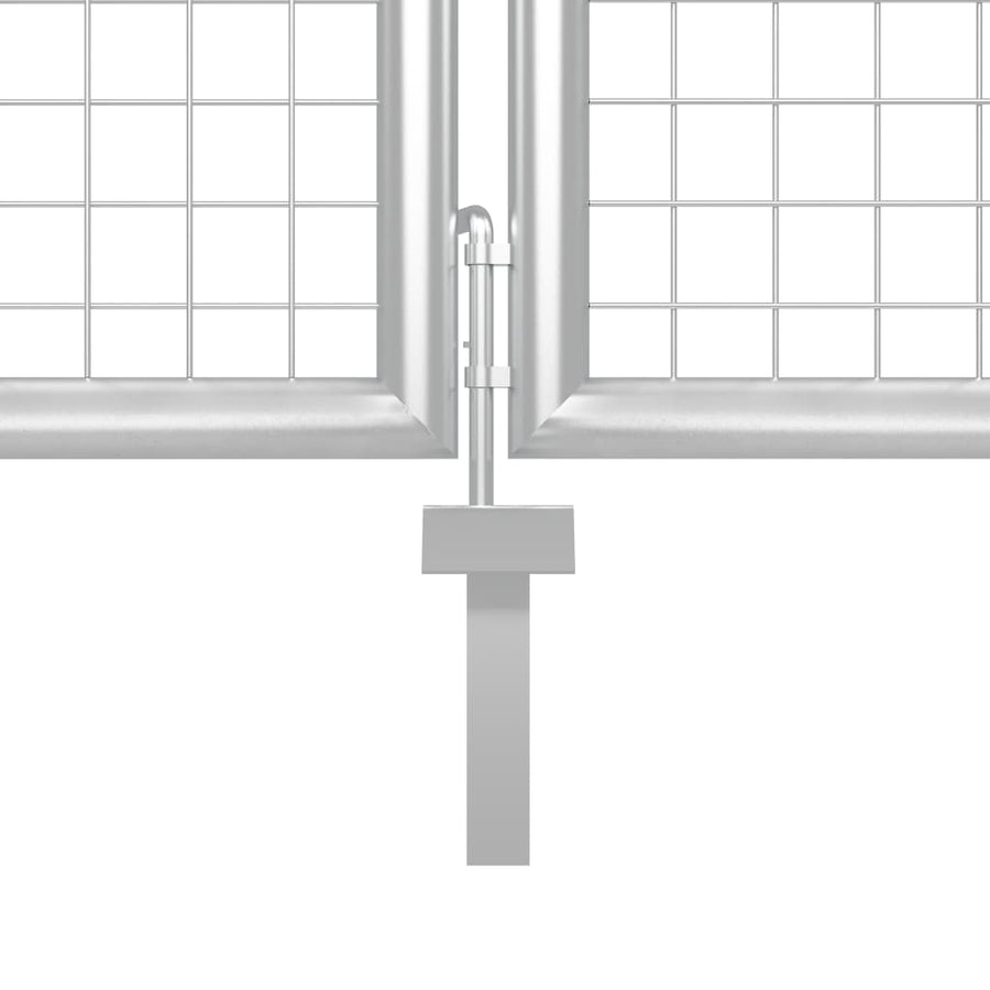 Poort 400x150 cm staal zilverkleurig 400 x 150 cm Zilver