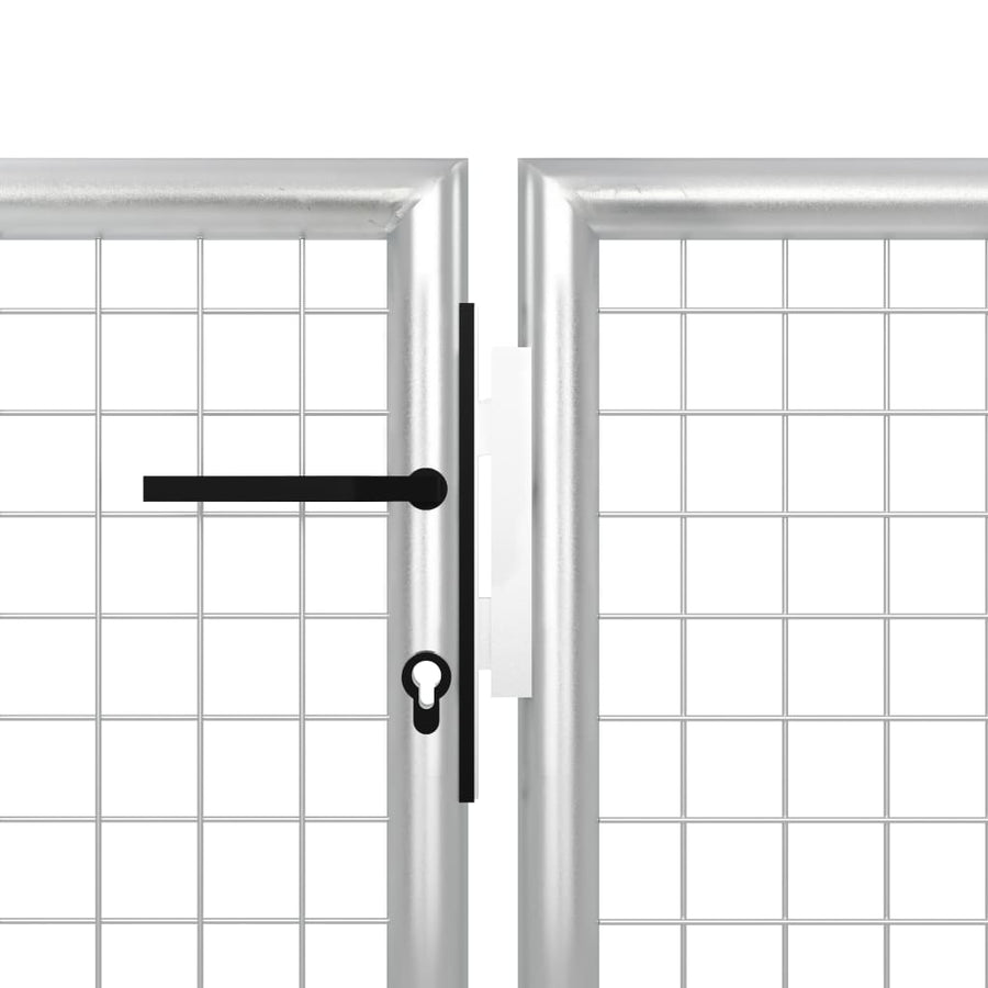 Poort 400x150 cm staal zilverkleurig 400 x 150 cm Zilver