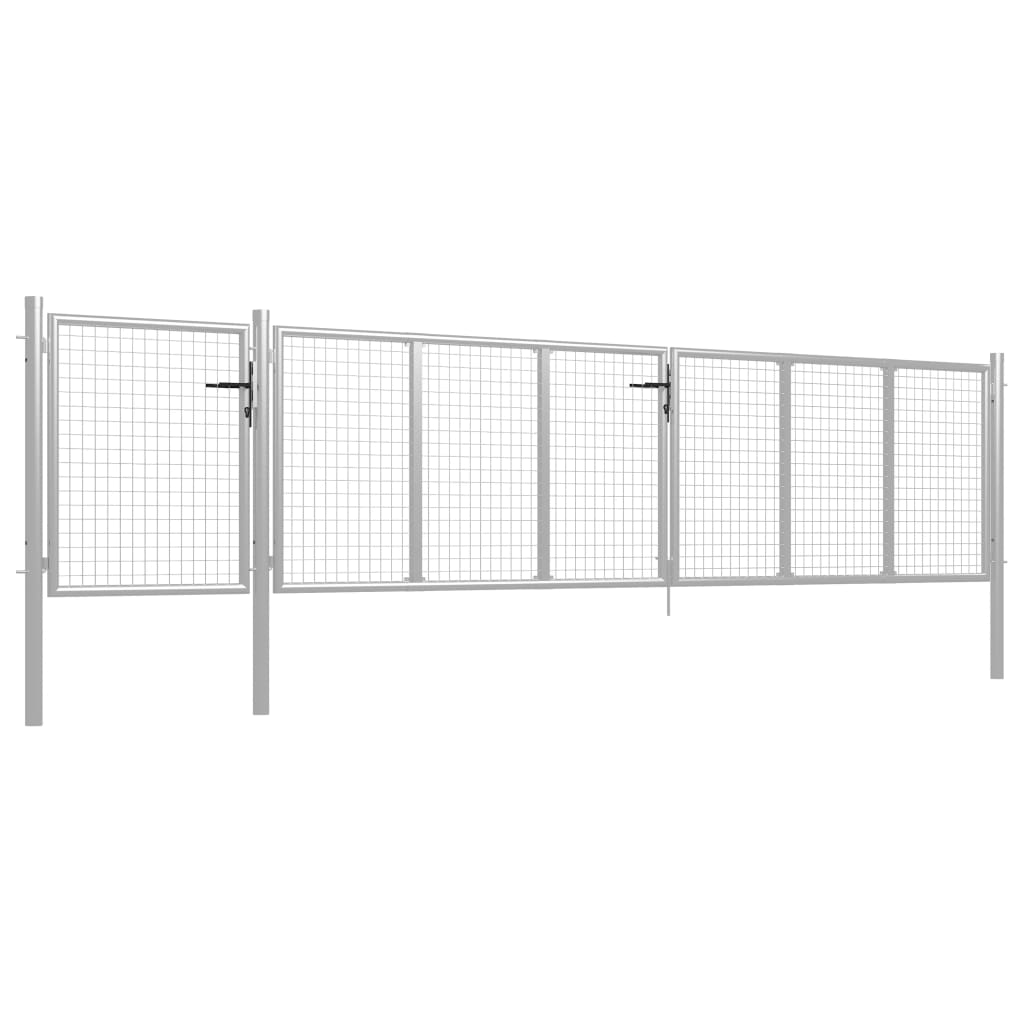 Poort 500x75 cm staal zilverkleurig 500 x 75 cm Zilver