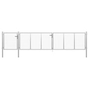 Tuinpoort staal 500x100 cm zilver
