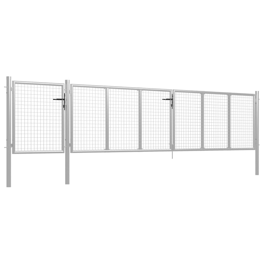 Poort 500x100 cm staal zilverkleurig 500 x 100 cm Zilver