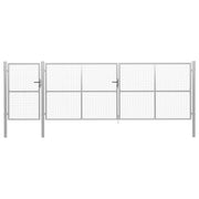 Tuinpoort staal 500x150 cm zilver