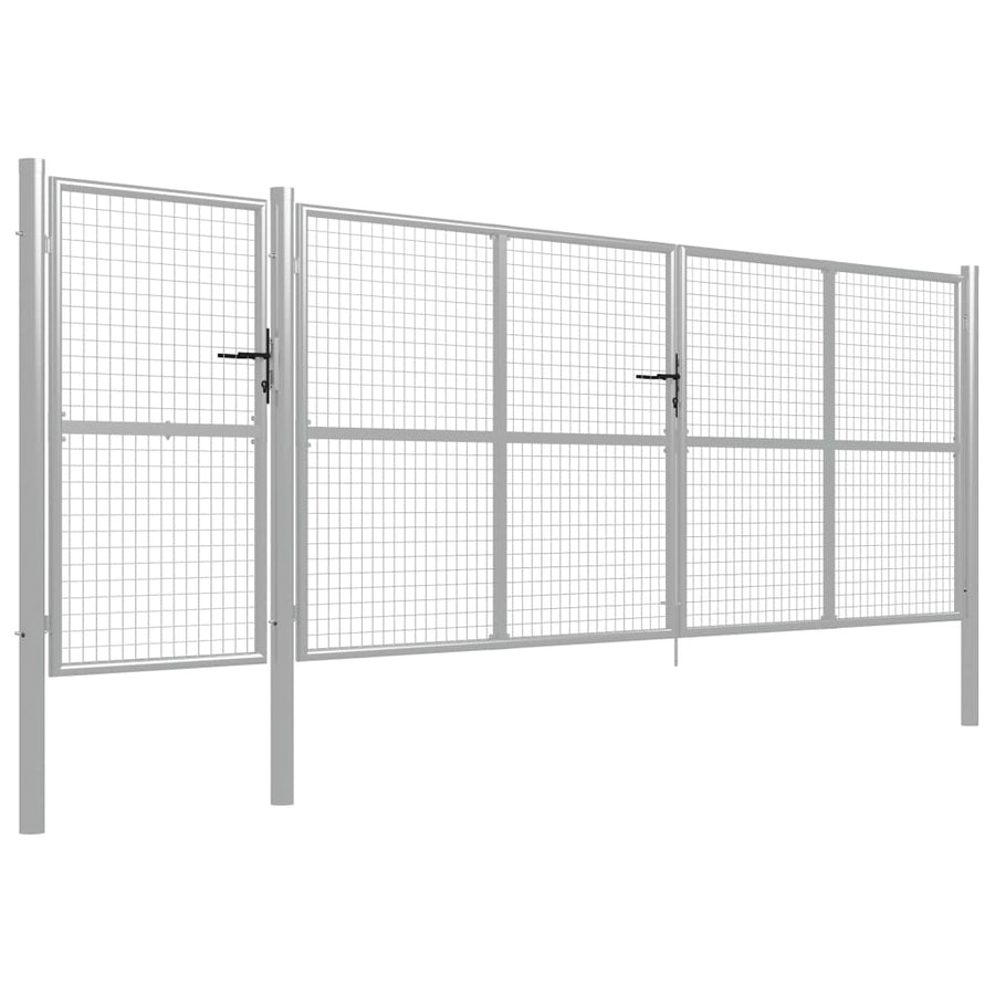 Poort 500x150 cm staal zilverkleurig 500 x 150 cm Zilver