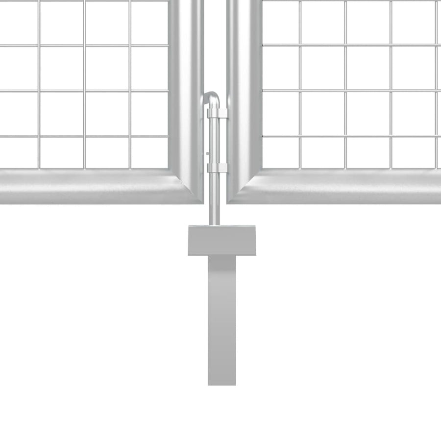 Poort 500x150 cm staal zilverkleurig 500 x 150 cm Zilver