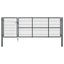 Poort Met Palen 350X100 Cm Staal Antraciet