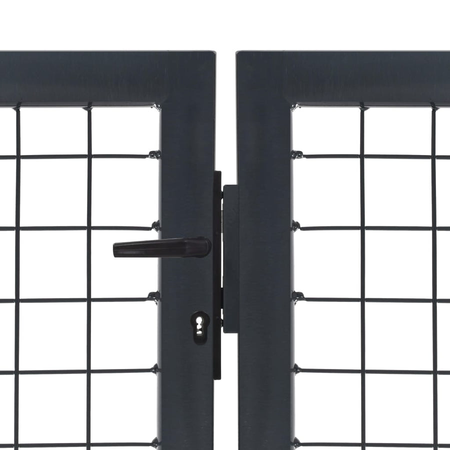 Poort Met Palen 350X100 Cm Staal Antraciet