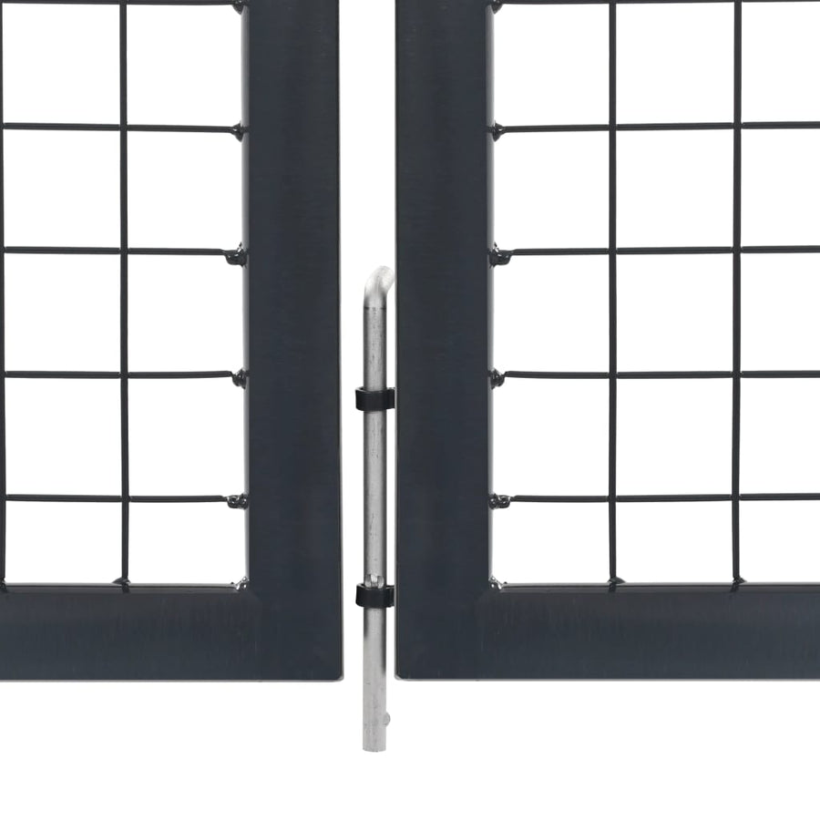 Poort Met Palen 350X100 Cm Staal Antraciet