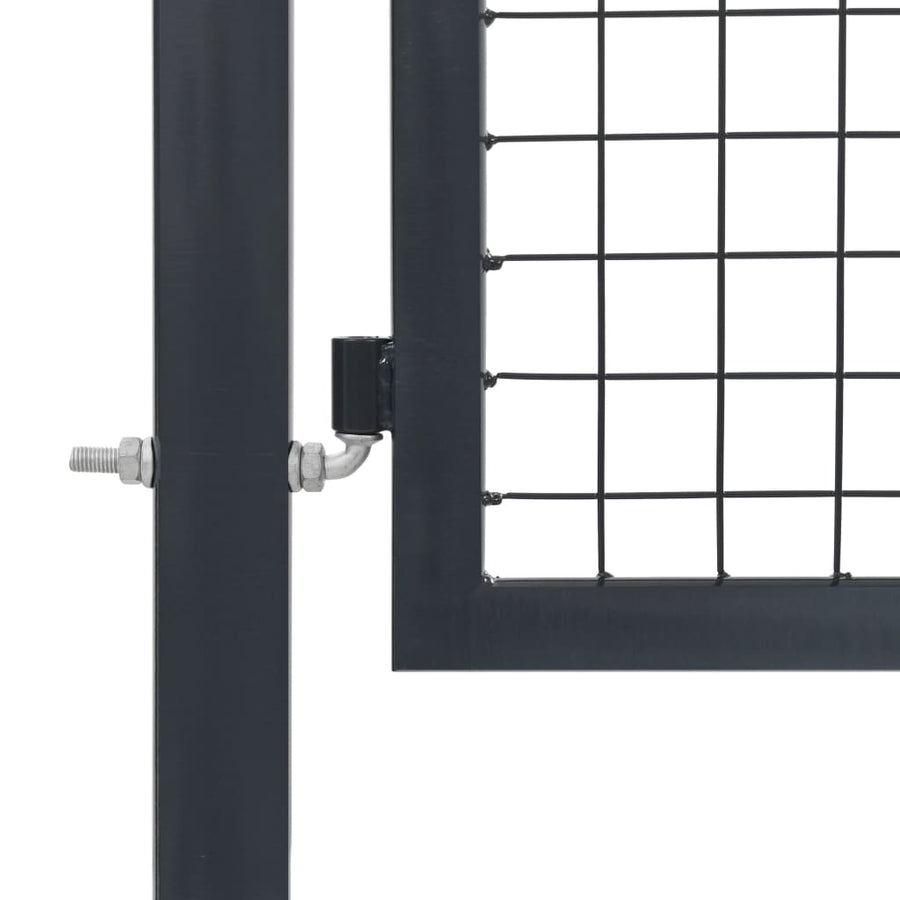 Poort met palen 350x140 cm staal antraciet 140 cm Antraciet