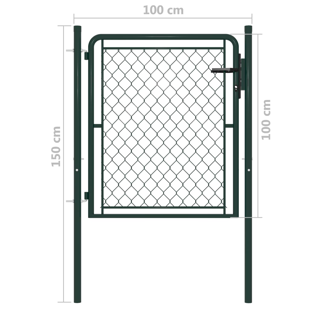 Poort 100X100 Cm Staal Groen
