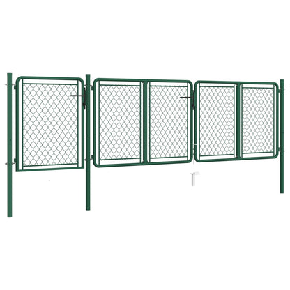 Tuinpoort staal 400x75 cm groen