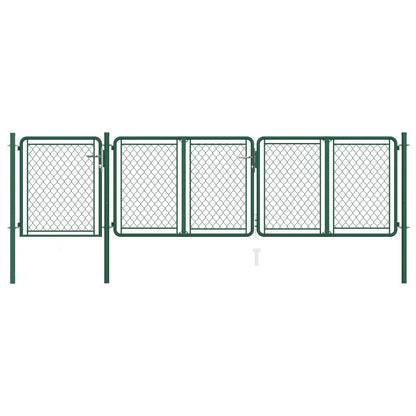 Tuinpoort staal 400x75 cm groen