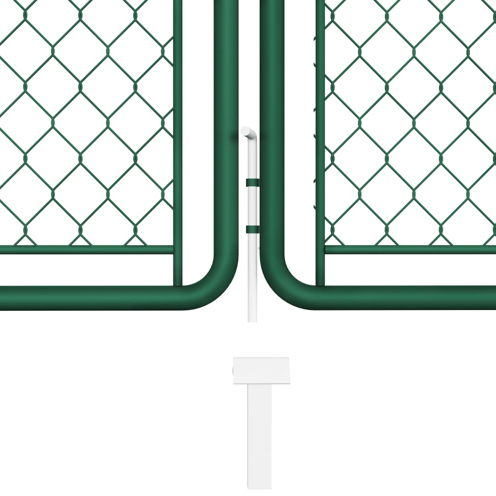 Tuinpoort staal 400x75 cm groen