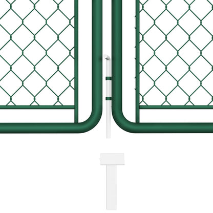 Tuinpoort staal 400x75 cm groen