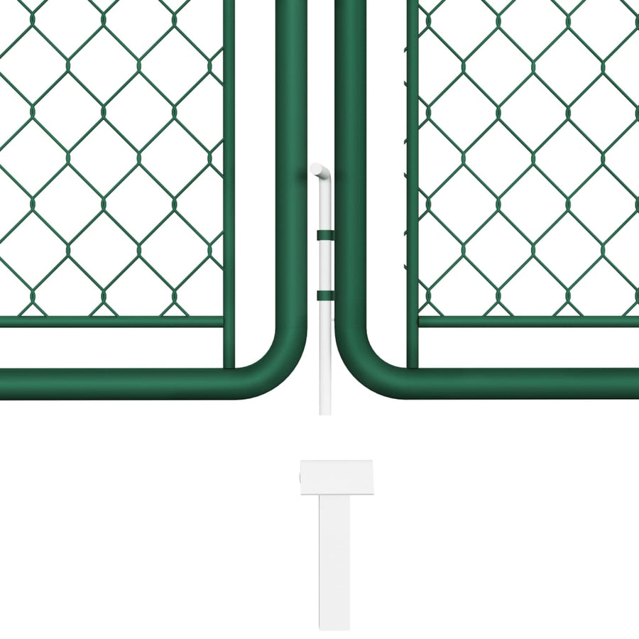 Tuinpoort staal 400x75 cm groen