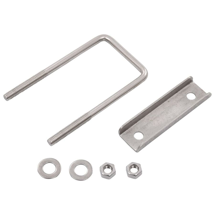 U-Verbinding Voor Hekpaal 25 Sets 60X40 Mm Zilver