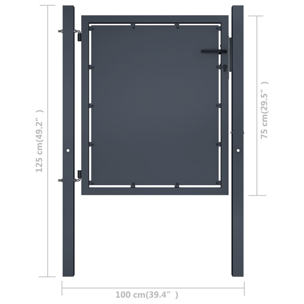Poort Staal Antraciet 100 x 75 cm