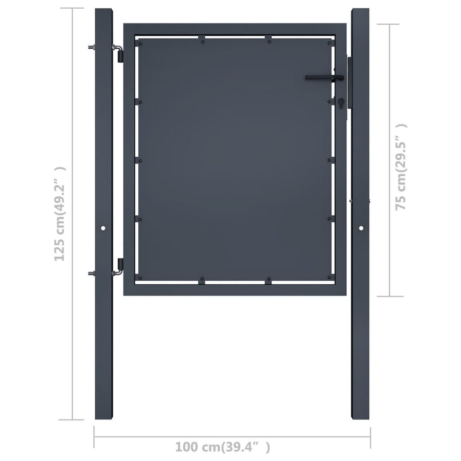 Poort Staal Antraciet 100 x 75 cm