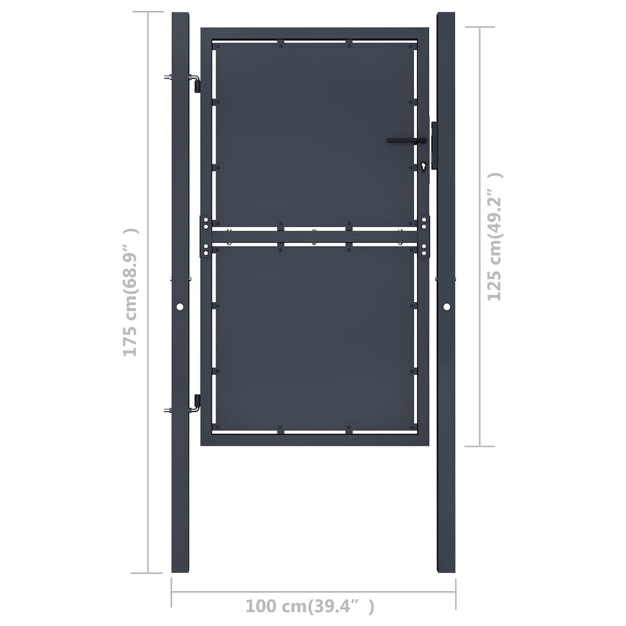 Poort 100x125 cm staal antraciet 100 x 125 cm