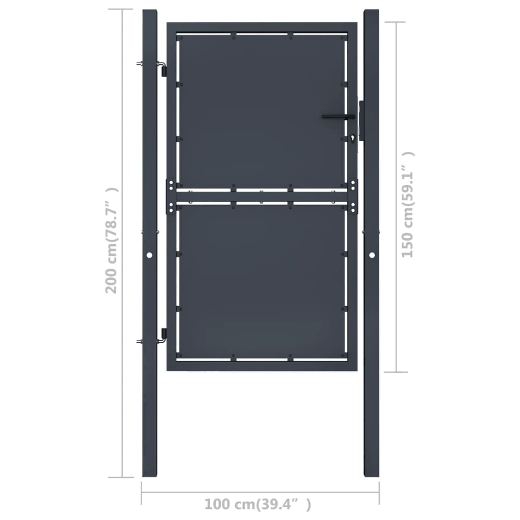 Poort 100x150 cm staal antraciet 100 x 150 cm