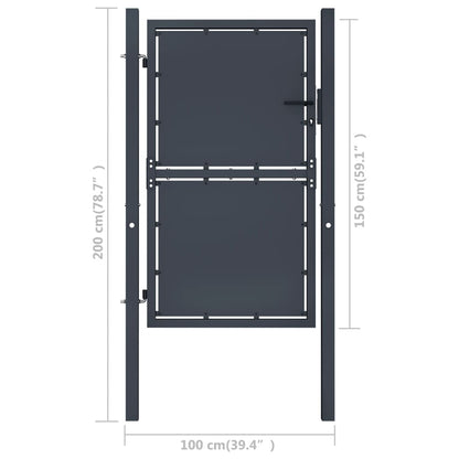 Poort 100x150 cm staal antraciet 100 x 150 cm