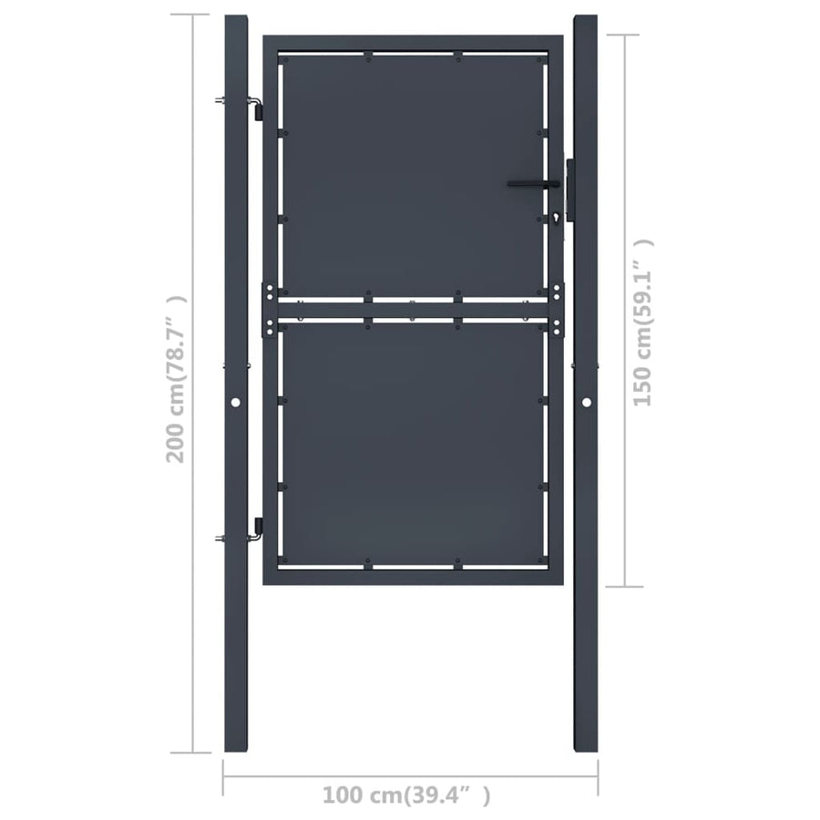 Poort 100x150 cm staal antraciet 100 x 150 cm