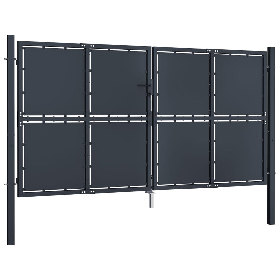 Poort 300x125 cm staal antraciet 300 x 125 cm