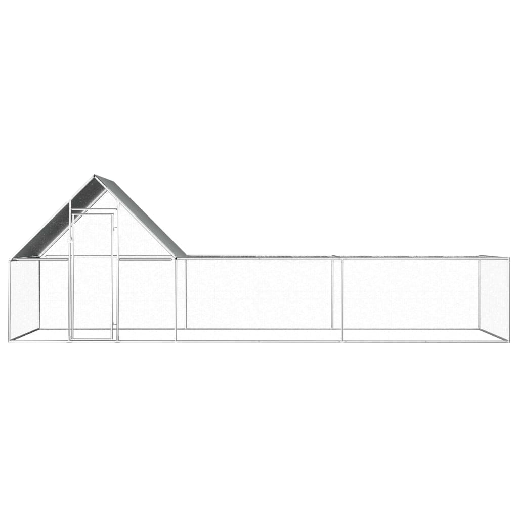 Kippenren 6x2x2 m gegalvaniseerd staal 6 x 2 x 2 m
