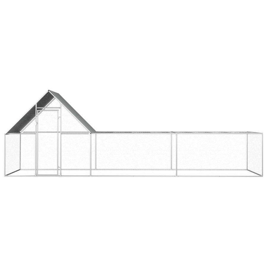 Kippenren 6x2x2 m gegalvaniseerd staal 6 x 2 x 2 m