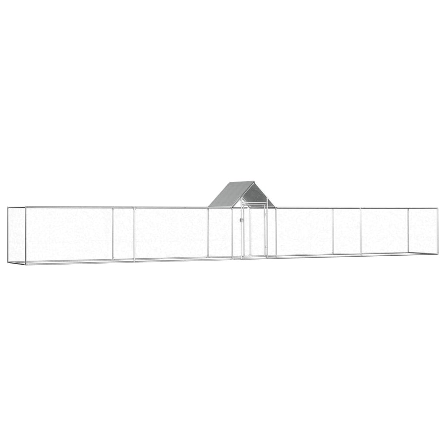 Kippenren 9x1x1,5 m gegalvaniseerd staal 9 x 1 x 1,5 m