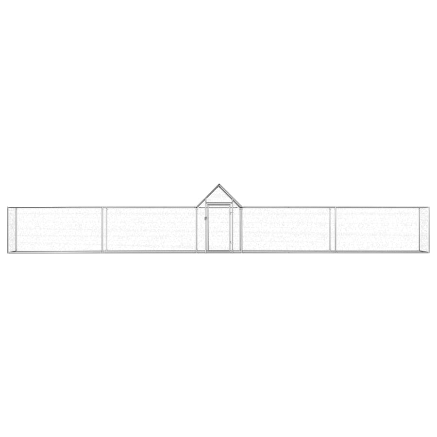 Kippenren 9x1x1,5 m gegalvaniseerd staal 9 x 1 x 1,5 m