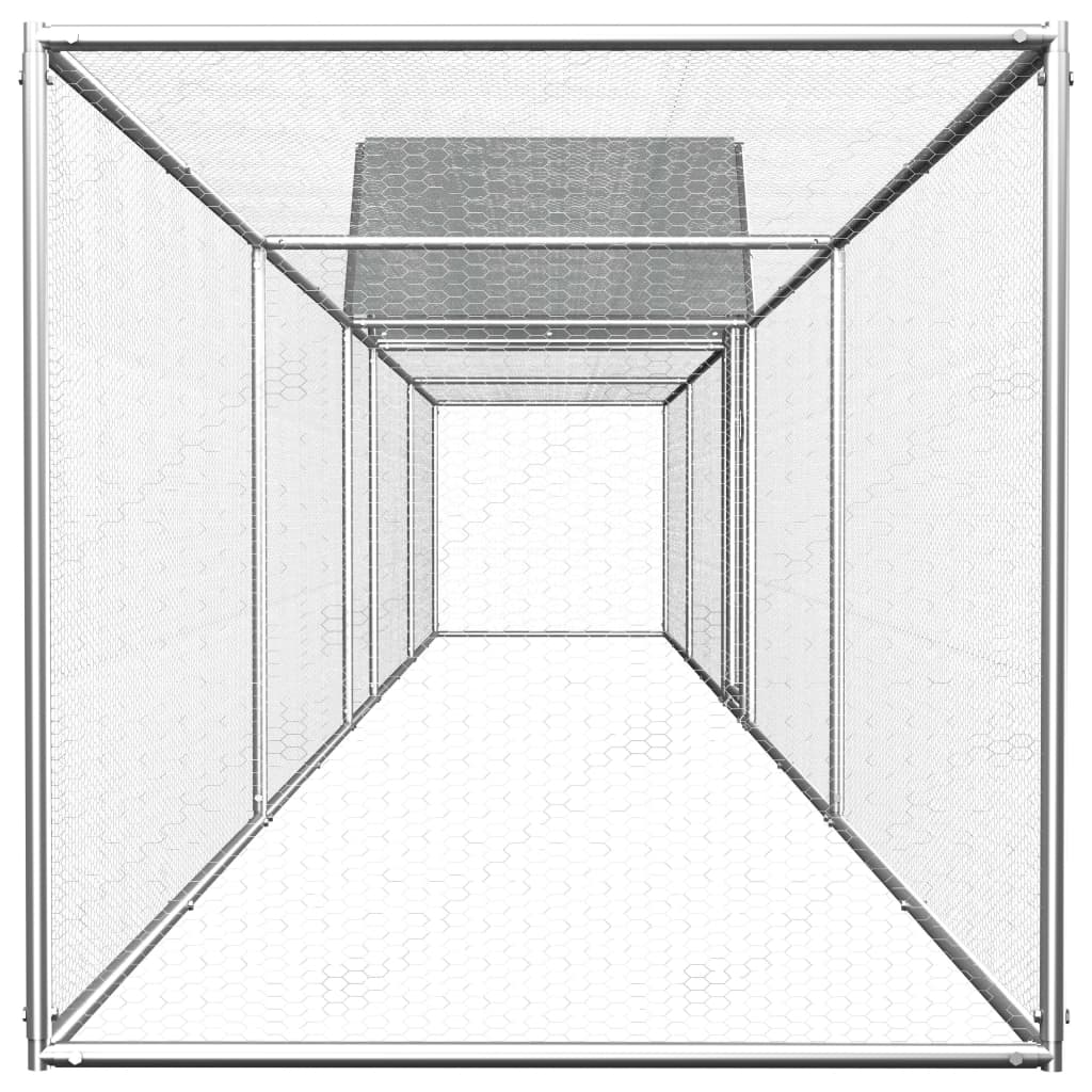 Kippenren 9x1x1,5 m gegalvaniseerd staal 9 x 1 x 1,5 m