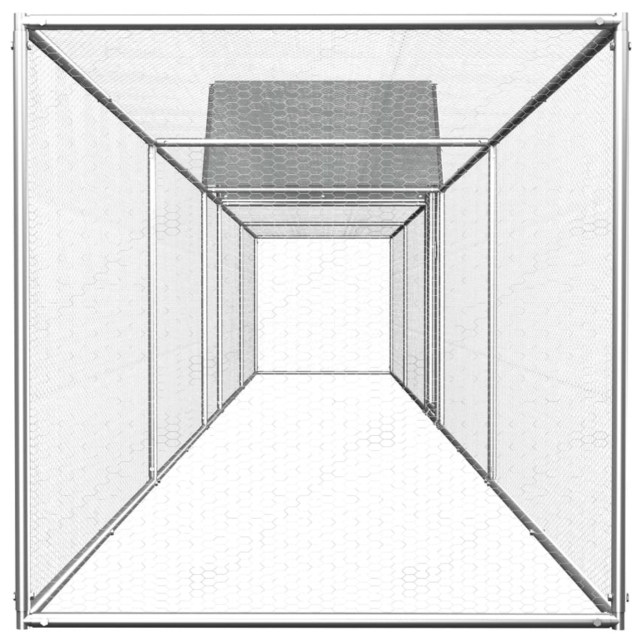 Kippenren 9x1x1,5 m gegalvaniseerd staal 9 x 1 x 1,5 m