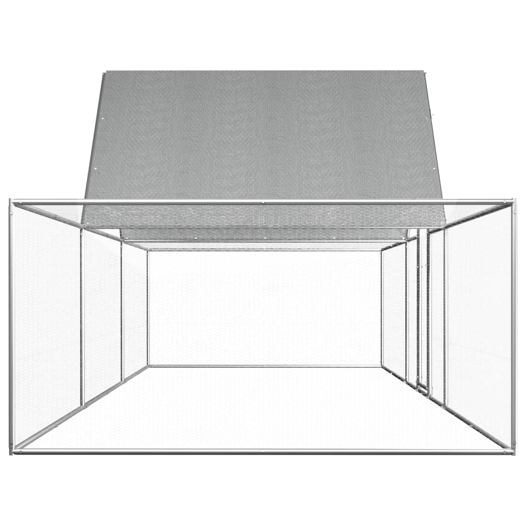 Kippenren 6x2x2 m gegalvaniseerd staal 6 x 2 x 2 m