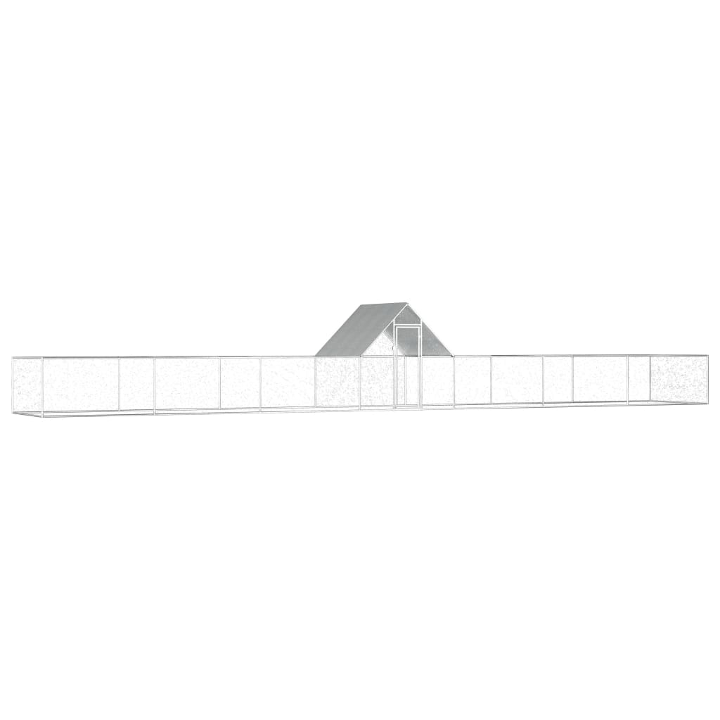 Kippenren 14x2x2 m gegalvaniseerd staal 14 x 2 x 2 m