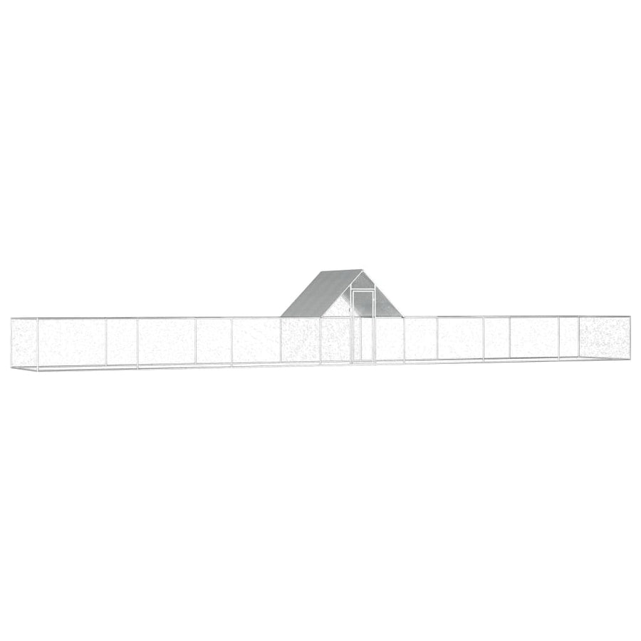 Kippenren 14x2x2 m gegalvaniseerd staal 14 x 2 x 2 m