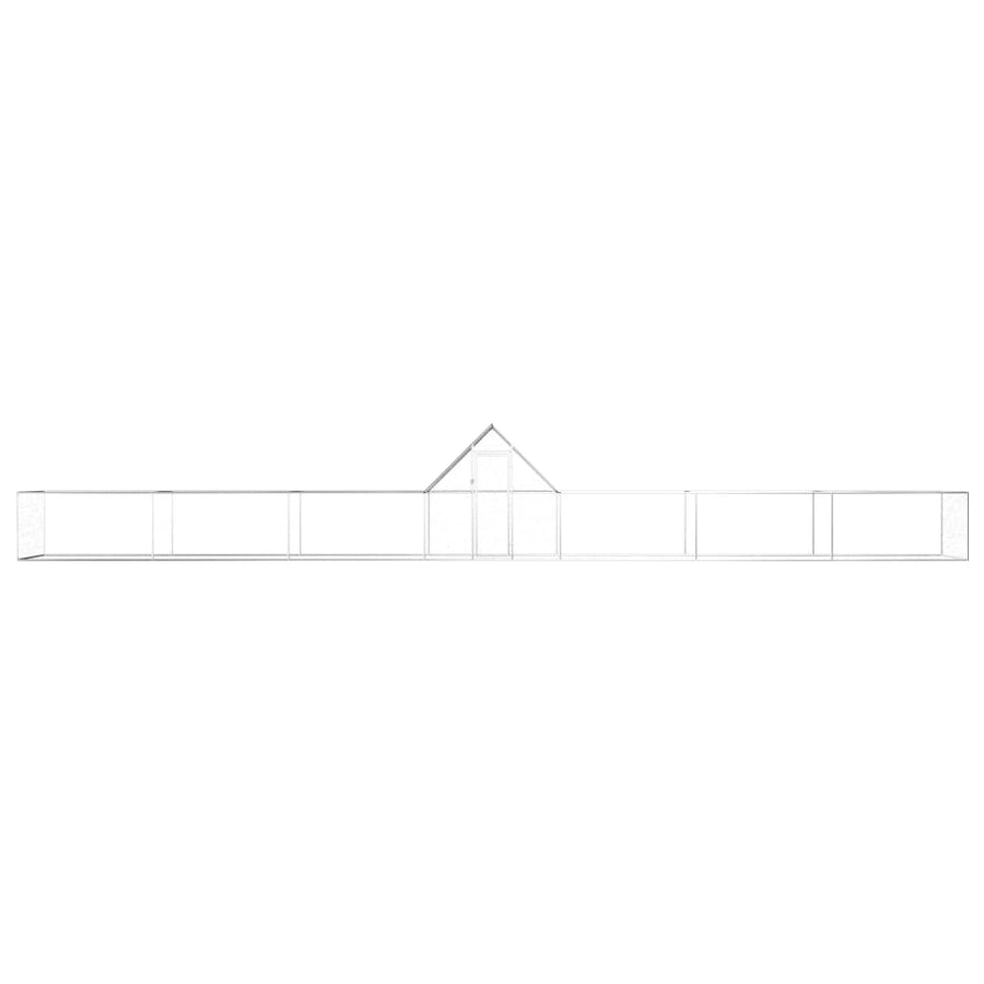 Kippenren 14x2x2 m gegalvaniseerd staal 14 x 2 x 2 m