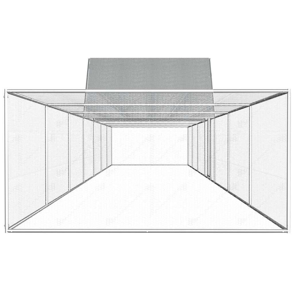 Kippenren 14x2x2 m gegalvaniseerd staal 14 x 2 x 2 m