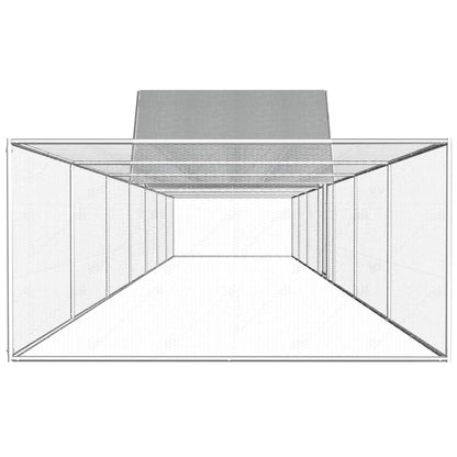 Kippenren 14x2x2 m gegalvaniseerd staal 14 x 2 x 2 m
