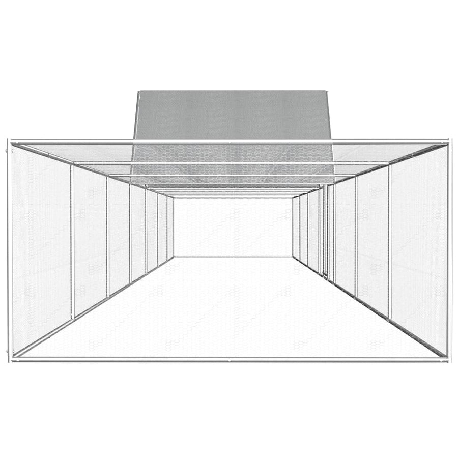 Kippenren 14x2x2 m gegalvaniseerd staal 14 x 2 x 2 m