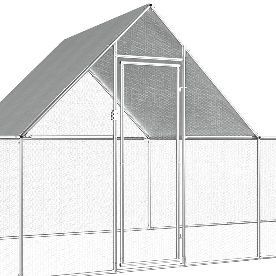 Kippenren 14x2x2 m gegalvaniseerd staal 14 x 2 x 2 m