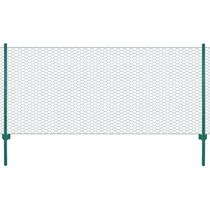 Draadgaashek Met Palen 25X0,5 M Staal Groen 13 mm 0.5 m