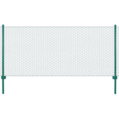 Draadgaashek met palen 25x0,5 m staal groen