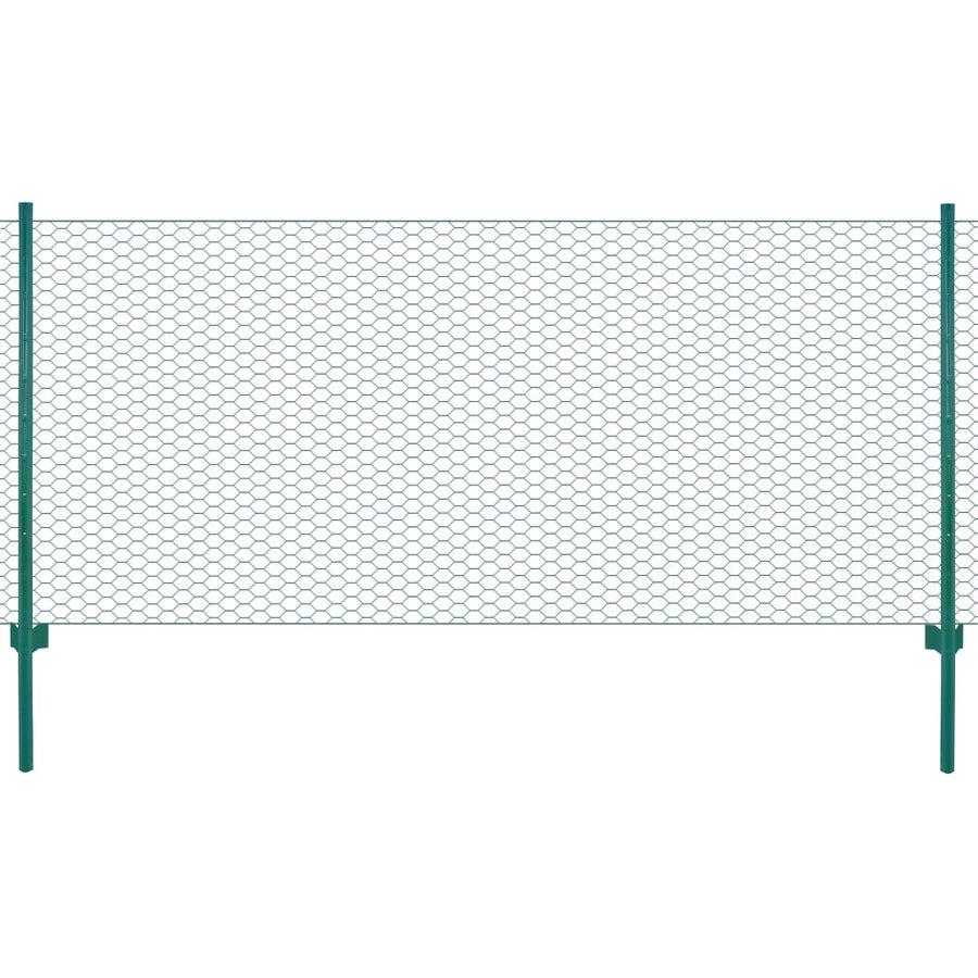 Draadgaashek Met Palen 25X0,75 M Staal Groen 25 mm