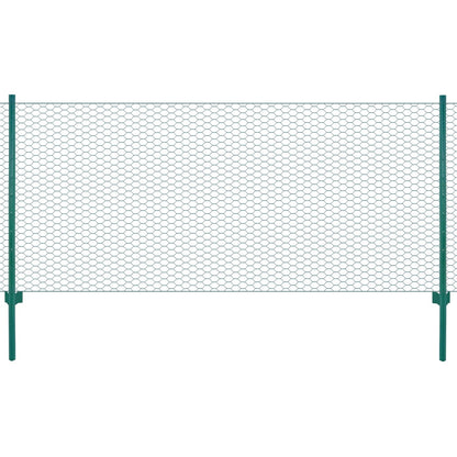 Draadgaashek met palen 25x1 m staal groen 25 mm 1 m