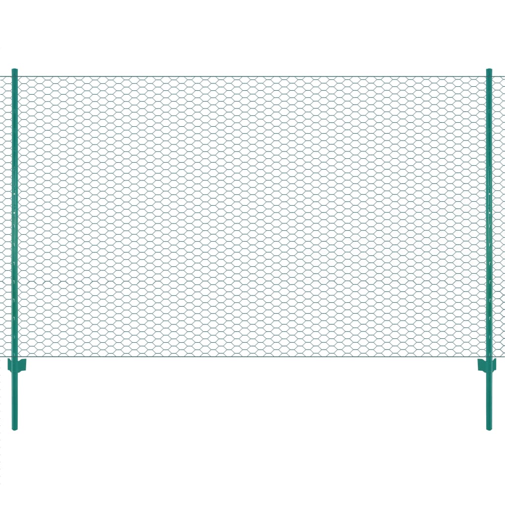 Draadgaashek Met Palen 25X Staal Groen 25 mm