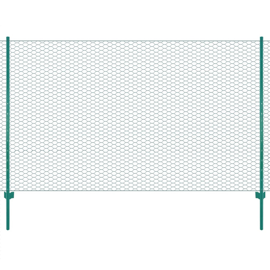 Draadgaashek Met Palen 25X Staal Groen 25 mm