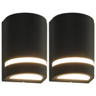 Outdoor wall lamps 2 pcs 35 W half-round black