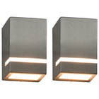 Outdoor wall lights 2 pcs 35 W rectangular silver-colored