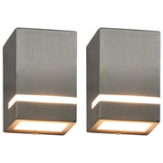 Buitenwandlamp 2 stuks roestvrij staal zilver 150 mm